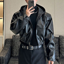 Load image into Gallery viewer, American Retro Hooded Short Leather Jacket
