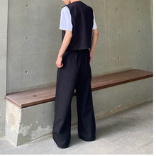 Load image into Gallery viewer, Simple Vest Wide-leg Pants Suit
