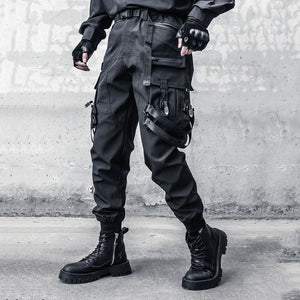 Dark Functional Ribbon Overalls