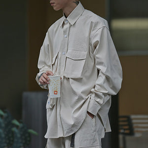 Japanese Loose Multi-pocket Shirt