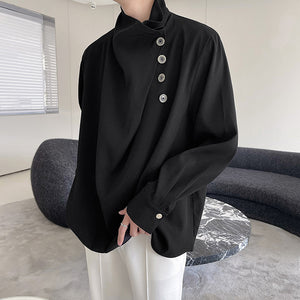 Vintage Irregular Button Casual Shirt