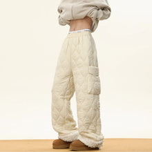 Load image into Gallery viewer, Multi-pocket Lamb Wool Cotton Plus Velvet Thickened Wide-leg Pants
