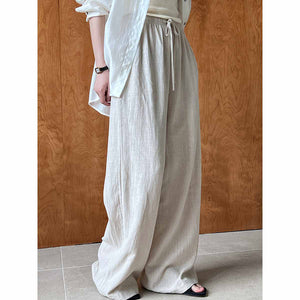 Drawstring Casual Wide-leg Pants