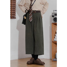 Load image into Gallery viewer, Retro Corduroy Wide Leg Ninth Pants
