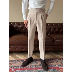 Italian High Waist Button Casual Pants