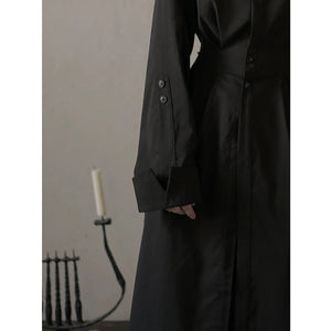 Adjustable Waistband Slits Long Shirt