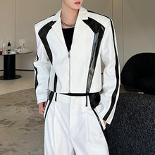 Load image into Gallery viewer, Black White Contrasting Blazer Wide-leg Pants Two-piece Set
