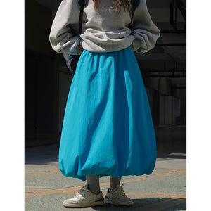 Solid Color Loose Warm Long Skirt