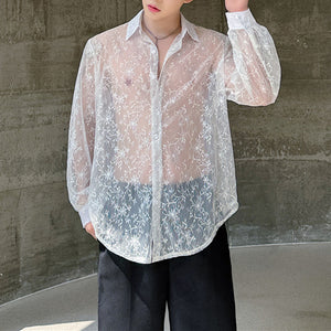 Casual See-through Jacquard Shirt