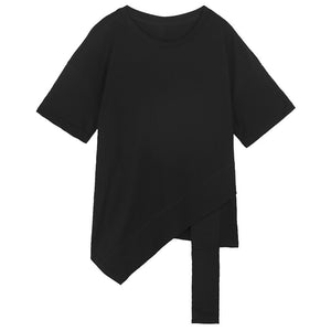 Irregular Round Neck Short Sleeve T-Shirt