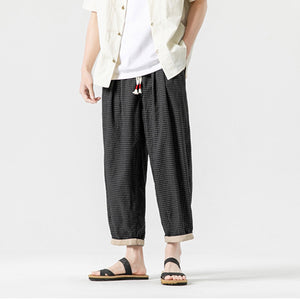 Plaid Casual Harem Straight Pants