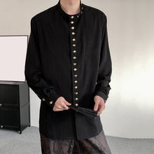 Load image into Gallery viewer, Loose Long-sleeved Shirt with Small Gold Buttons
