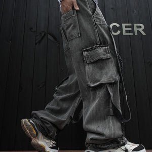 Ripped Outdoor Hip-hop Denim Trousers