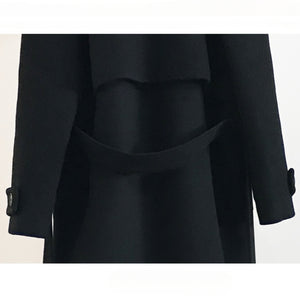 Black Woolen Loose Coat