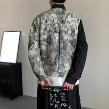 Load image into Gallery viewer, Spliced Stand Collar Ink Painting Jacquard Loose Jacket
