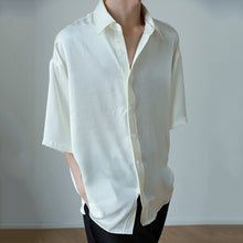 Load image into Gallery viewer, Pleated Lapel Casual Half Sleeve Top
