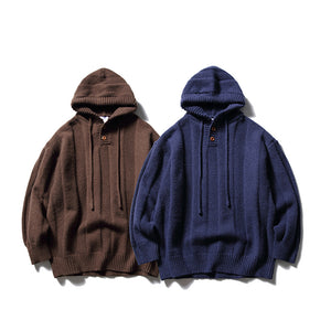 Warm Hooded Loose Knit Sweater