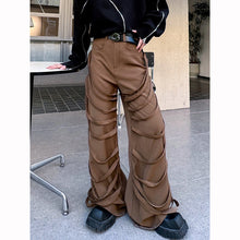 Load image into Gallery viewer, Casual Webbing-embellished Straight-leg Loose Wide-leg Pants
