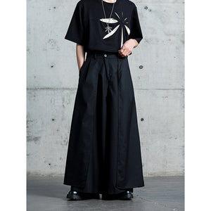 Multi-piece Fake Two-piece Wide-leg Culottes Samurai Pants