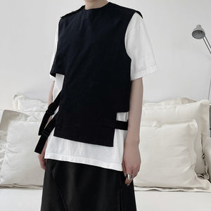 Irregular Hollow Round Neck Vest