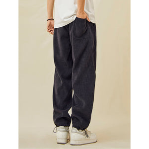 Straight Loose-fitting Corduroy Trousers