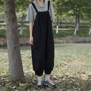 Solid Color Loose Overalls Casual Jumpsuit