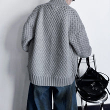 Load image into Gallery viewer, Woven Stand Collar Hollow Sweater
