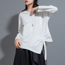 Load image into Gallery viewer, Hooded Lace-up Paneled Shirt
