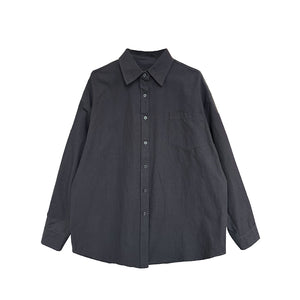 Loose POLO Collar Casual Long-sleeved Shirt