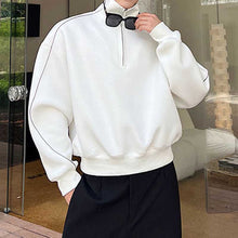 Load image into Gallery viewer, Half Zip Stand Collar Long Sleeve Top
