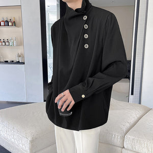 Vintage Irregular Button Casual Shirt