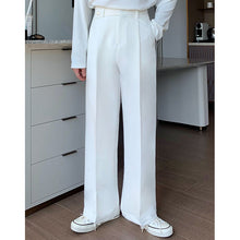 Load image into Gallery viewer, Diagonal Waist Tie Straight Suit Pants
