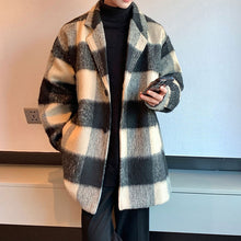 Load image into Gallery viewer, Winter Plaid Wool Mid-length Coat
