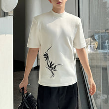 Load image into Gallery viewer, Half Turtleneck Slim Fit Embroidered Casual T-shirt
