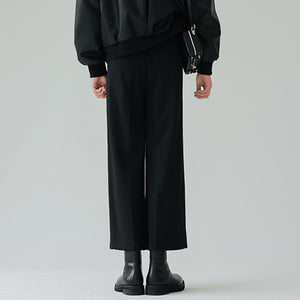 Draped High-rise Straight Trousers