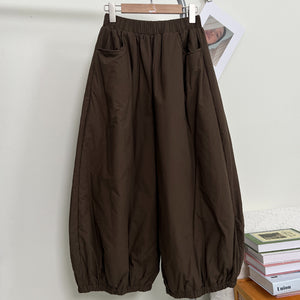 Elastic Waist Bloomers Wide Leg Cotton Trousers