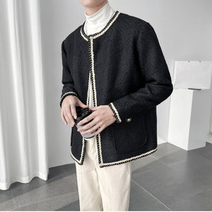 Padded Shoulder Loose Cardigan Jacket