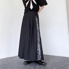 Load image into Gallery viewer, Double Layer Floral Panel Pleated Wide Leg Pants
