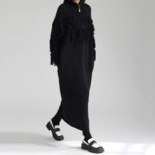 Load image into Gallery viewer, Autumn and Winter Thickened Turtleneck Fringed Knitted Dress
