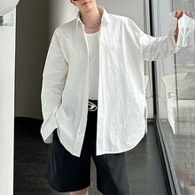 Load image into Gallery viewer, Loose Peak Collar Solid Color Oversized Shirt
