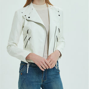 PU Leather Short Slim Jacket