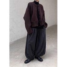 Load image into Gallery viewer, Loose Fleece Striped Wide-Leg Bloomers
