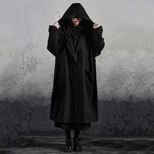 Black Loose Hooded Jacket