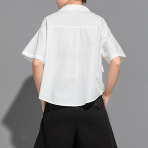 Solid Asymmetric Thin Short Sleeve T-Shirt