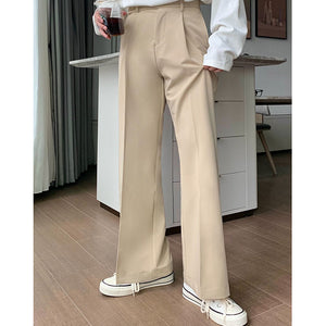 Diagonal Waist Tie Straight Suit Pants