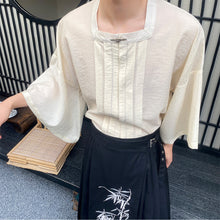 Load image into Gallery viewer, Summer Square Collar Mid-Sleeve Hanfu Shirt
