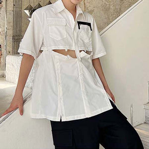 Summer Stitching Casual Short Sleeve Shirt