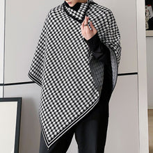 Load image into Gallery viewer, Vintage Houndstooth Cape Knitted Sweater
