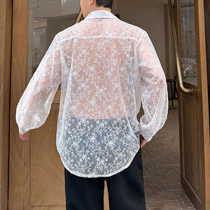 Casual See-through Jacquard Shirt