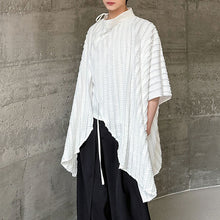 Load image into Gallery viewer, Irregular Pleated Pace-up Half-sleeve Silhouette Cape
